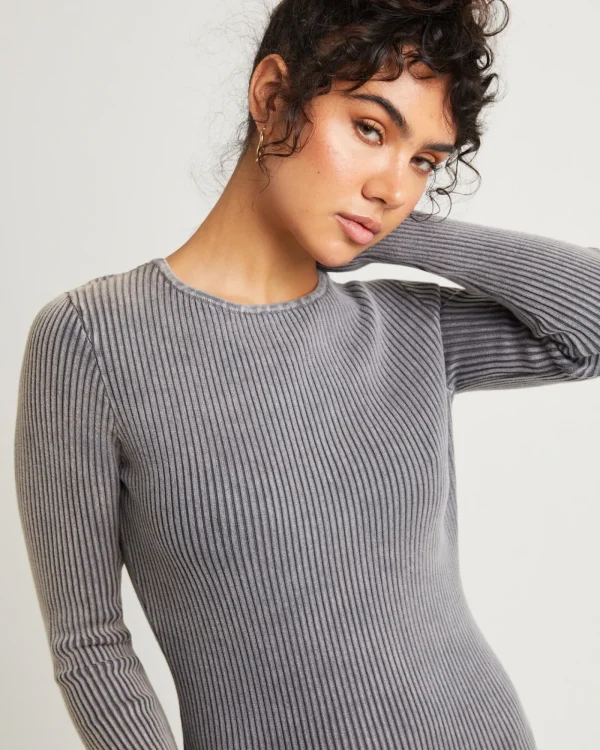 Clearance INSIGHT Acid Rave Rib Knit Mini Dress