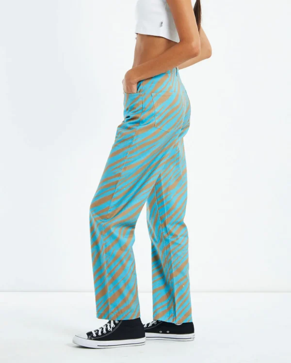 Discount AFENDS Adi Shelby Hemp Wide Leg Long Pants Blue Stripe