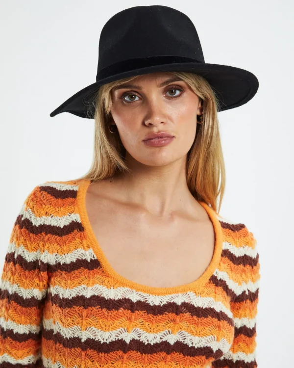 Cheap SUBTITLED Amara Felt Hat Black