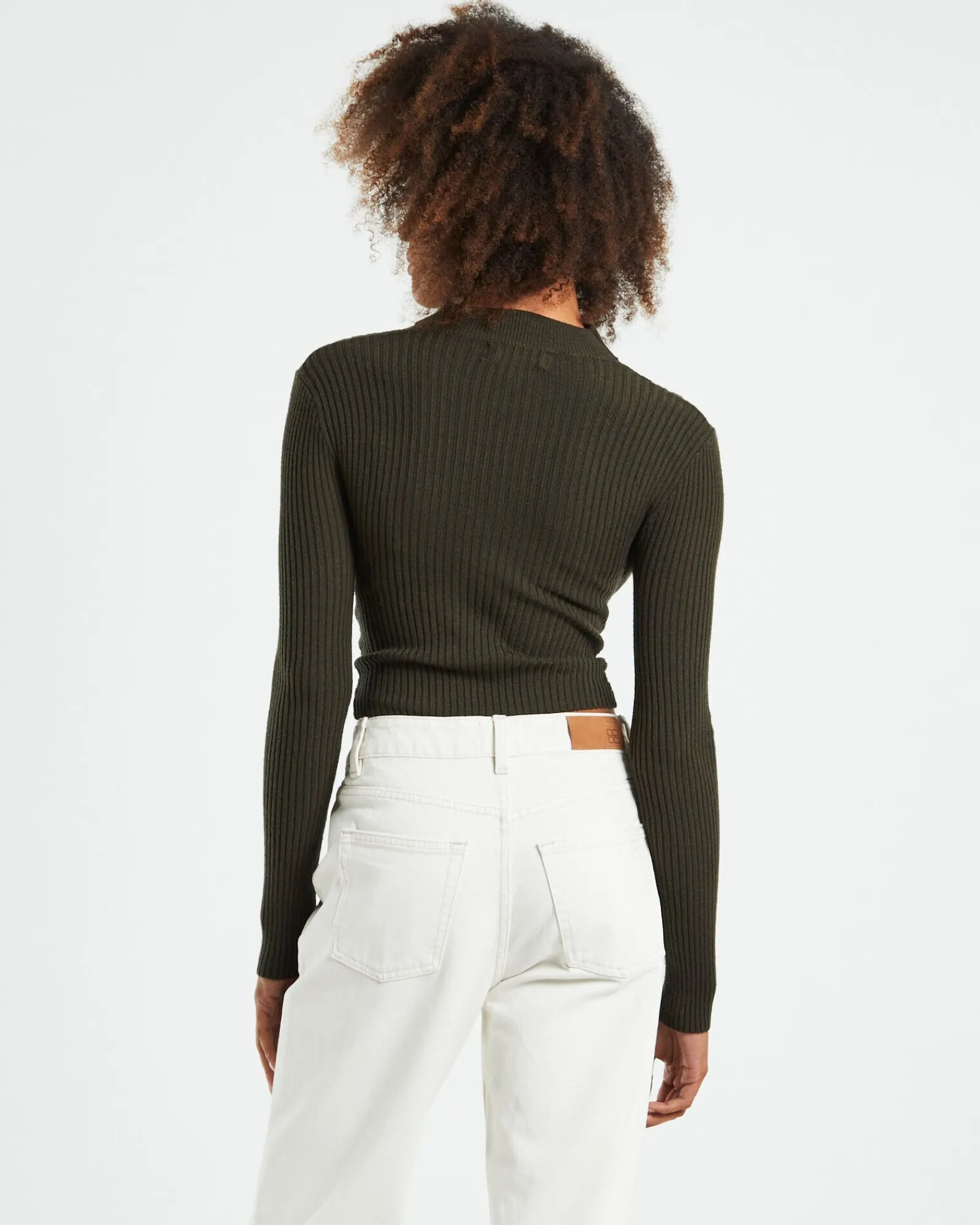 amelia_choker_long_sleeve_1.webp Sale SUBTITLED Amelia Choker Long Sleeve Top Khaki Green
