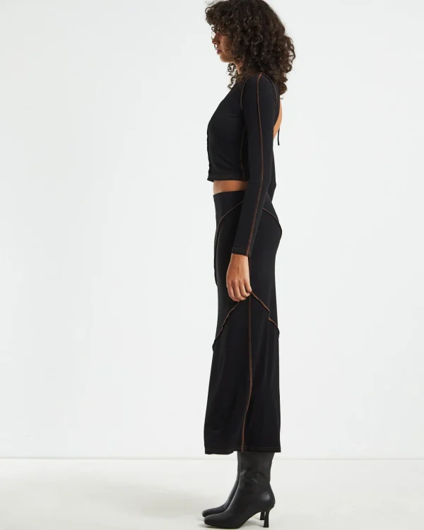 Best ALICE IN THE EVE Amelie Slinky Contrast Long Sleeve Top Black