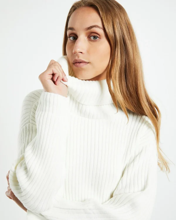 Cheap ALICE IN THE EVE Amina Tie Back Boxy Knit Jumper White