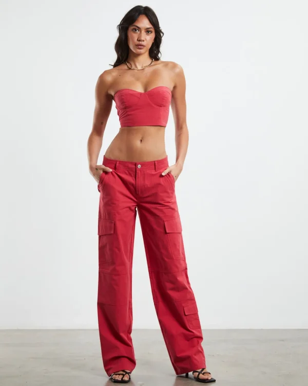Best Sale NEON HART Amity Lace Back Corset Red