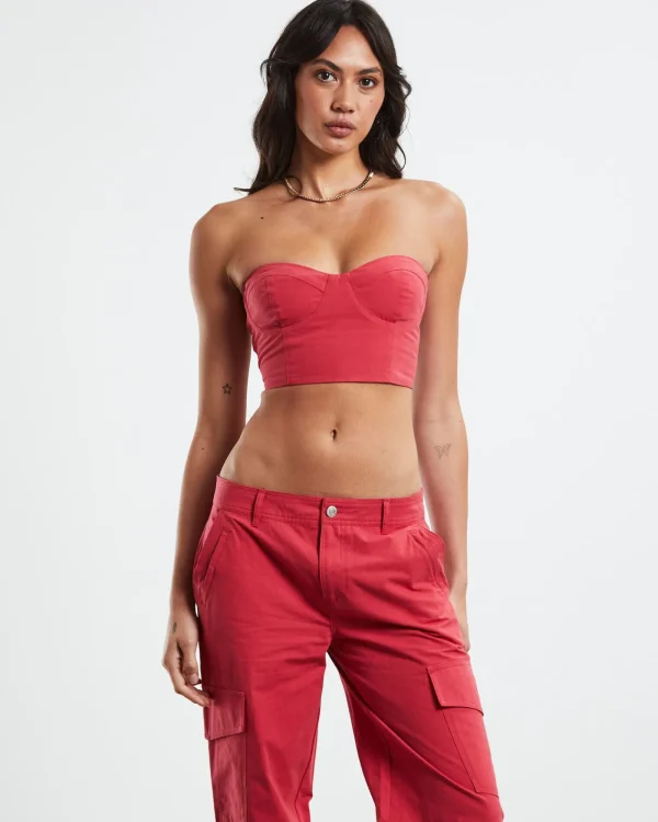 Best Sale NEON HART Amity Lace Back Corset Red