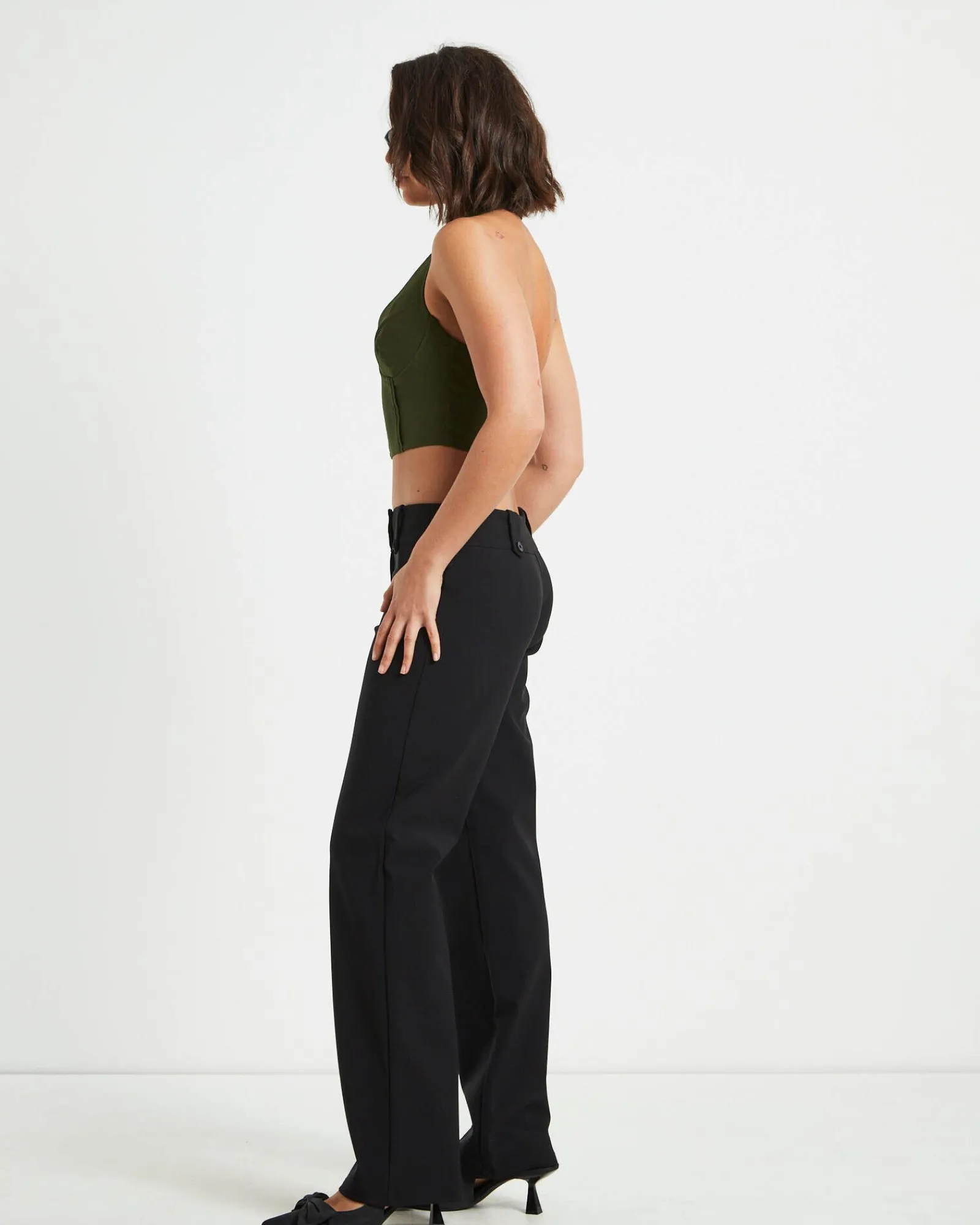 athena_zip_front_halter_n_3.webp Outlet NEON HART Athena Zip Front Halter Neck Corset In Khaki Green