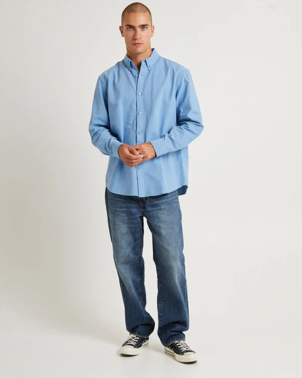 Discount LEVIS Authentic Button Down Long Sleeve Shirt Allure Blue