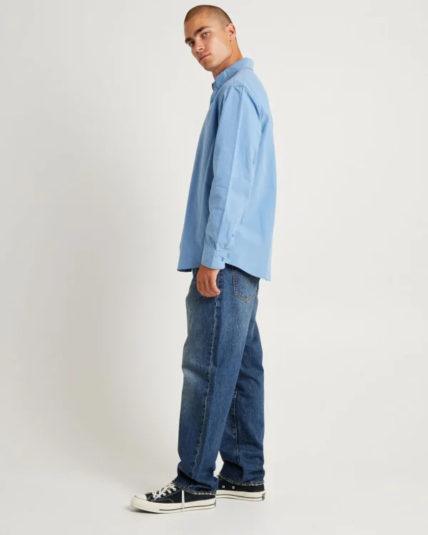 Discount LEVIS Authentic Button Down Long Sleeve Shirt Allure Blue