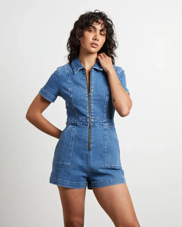 Outlet INSIGHT Avianna Denim Boilersuit In Mid 90'S Blue