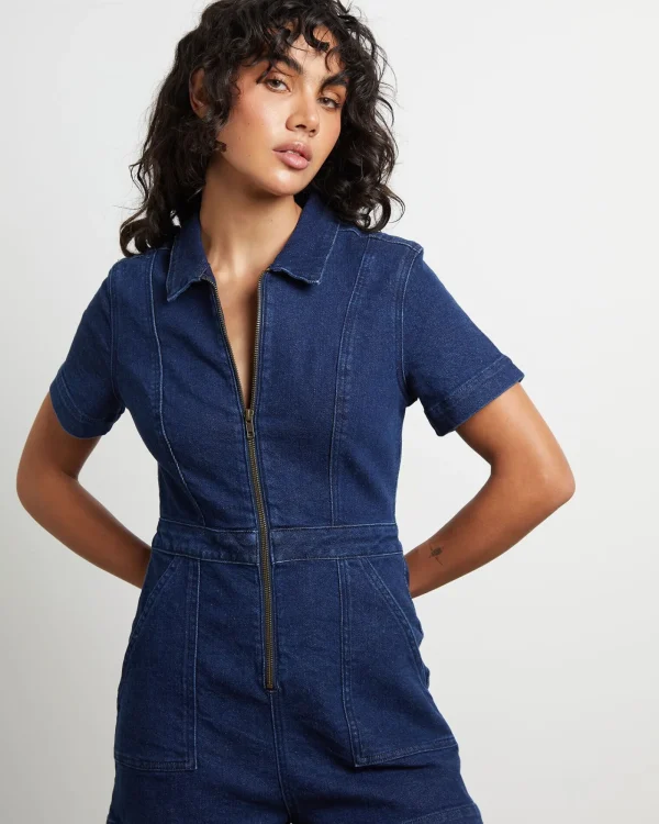 Store INSIGHT Avianna Denim Boilersuit In Ink Blue