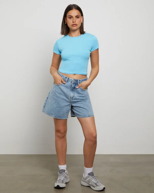 Shop GENERAL PANTS CO. BASICS Baby Tee In Azure Blue
