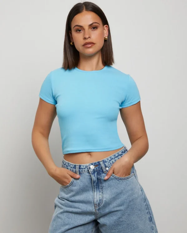 Shop GENERAL PANTS CO. BASICS Baby Tee In Azure Blue