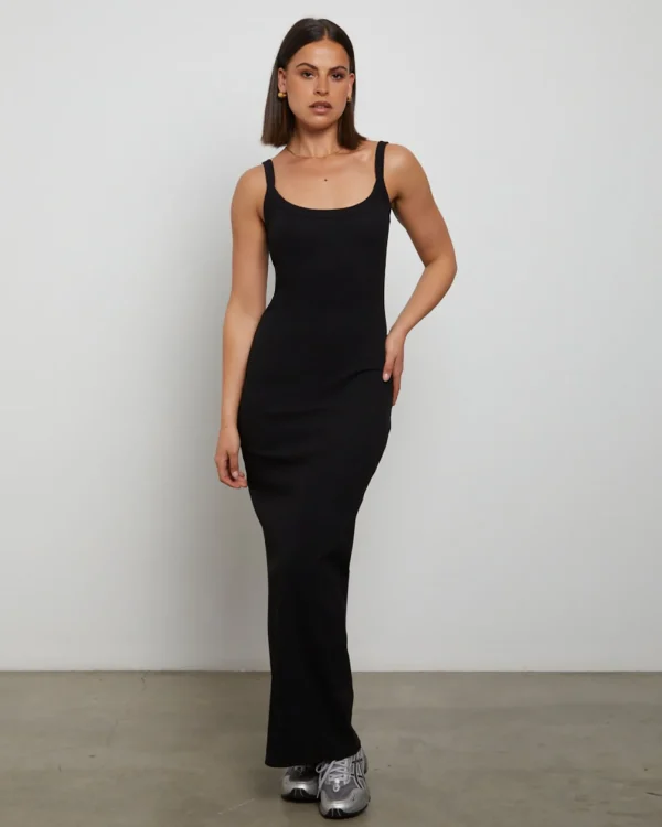 Discount GENERAL PANTS CO. BASICS Backless Midi Dress In Black