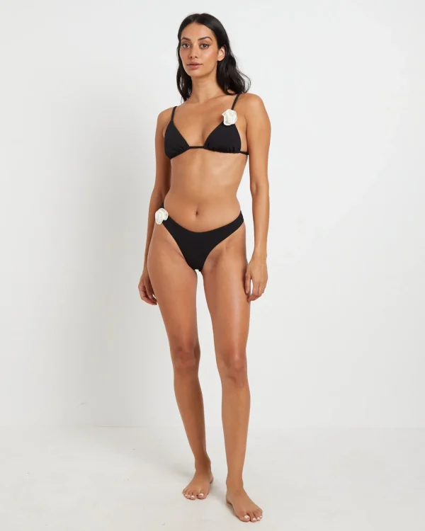 Fashion SUBTITLED Banksy Corsage Bikini Set In Black