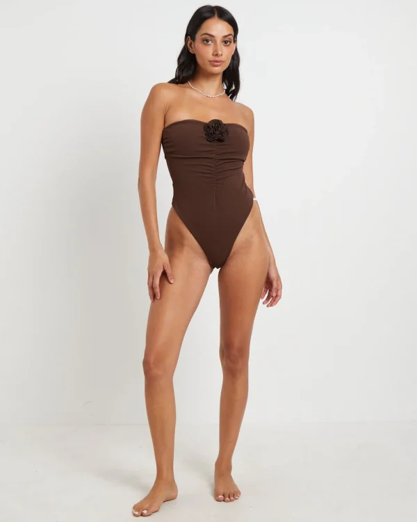 Discount SUBTITLED Banksy Corsage One Piece In Chocolate