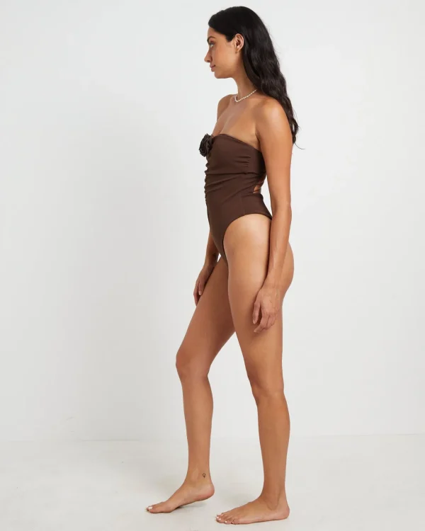 Discount SUBTITLED Banksy Corsage One Piece In Chocolate