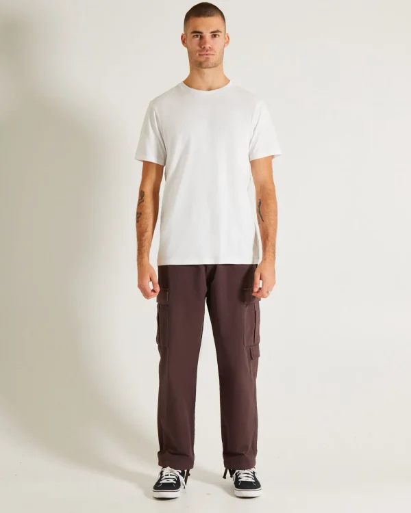 Cheap GENERAL PANTS CO. BASICS Basic Crew Neck Short Sleeve T-Shirt In White