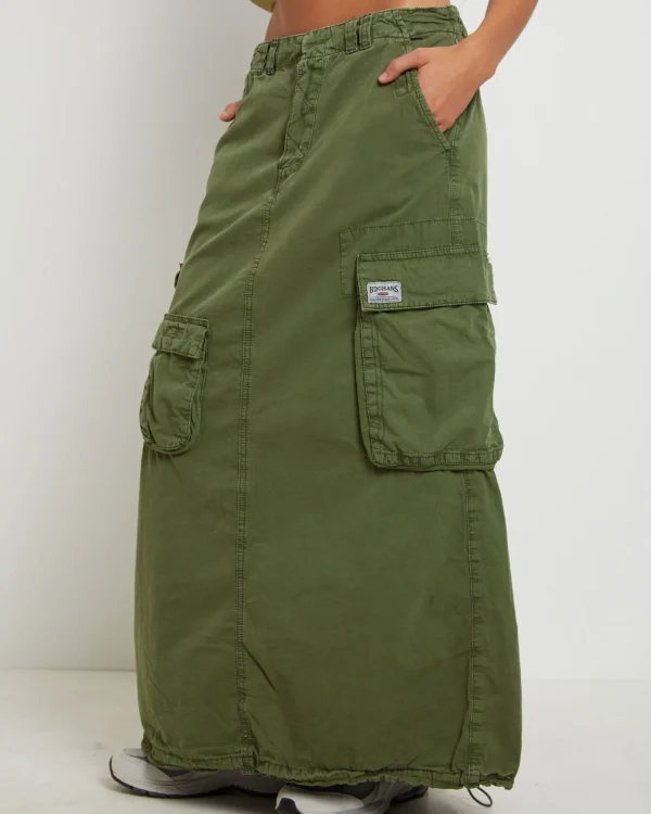 Online BDG URBAN OUTFITTERS Bdg Marta Multi Pocket Maxi Skirt In Khaki