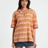 Clearance BDG URBAN OUTFITTERS Bdg Nolan Bowling Shirt Stripe Orange