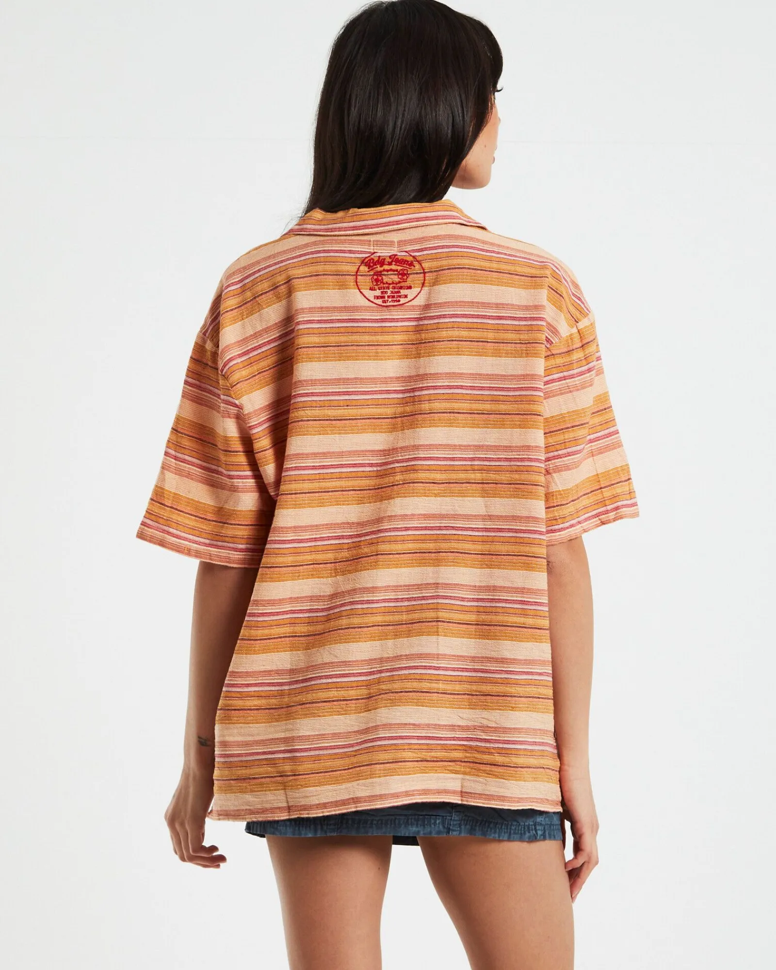 bdg_nolan_bowling_shirt_s_1.webp Clearance BDG URBAN OUTFITTERS Bdg Nolan Bowling Shirt Stripe Orange