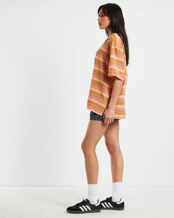 Clearance BDG URBAN OUTFITTERS Bdg Nolan Bowling Shirt Stripe Orange