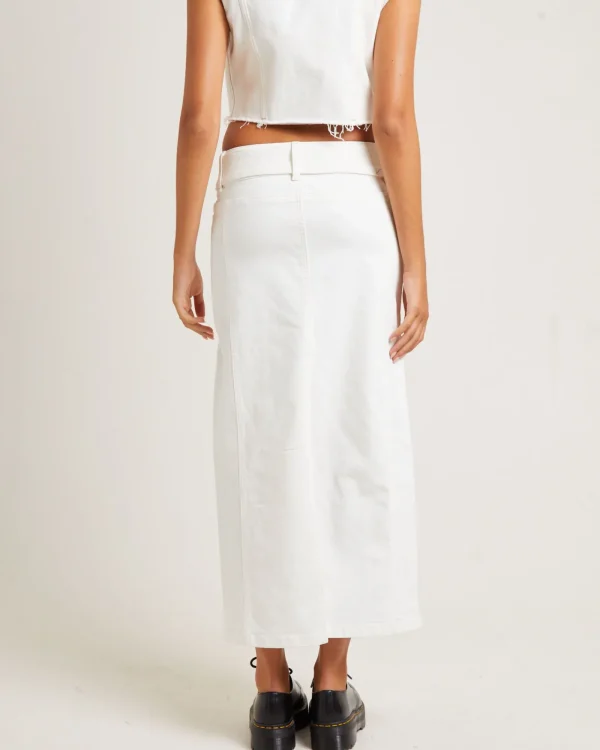 Best INSIGHT Billy Denim Maxi Skirt Vintage White