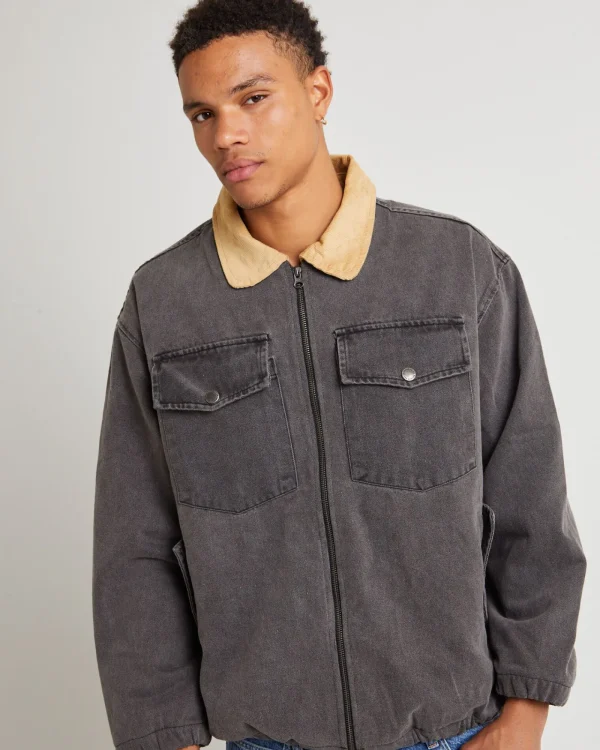 Cheap THE CRITICAL SLIDE SOCIETY Blackbird Denim Jacket Washed Black