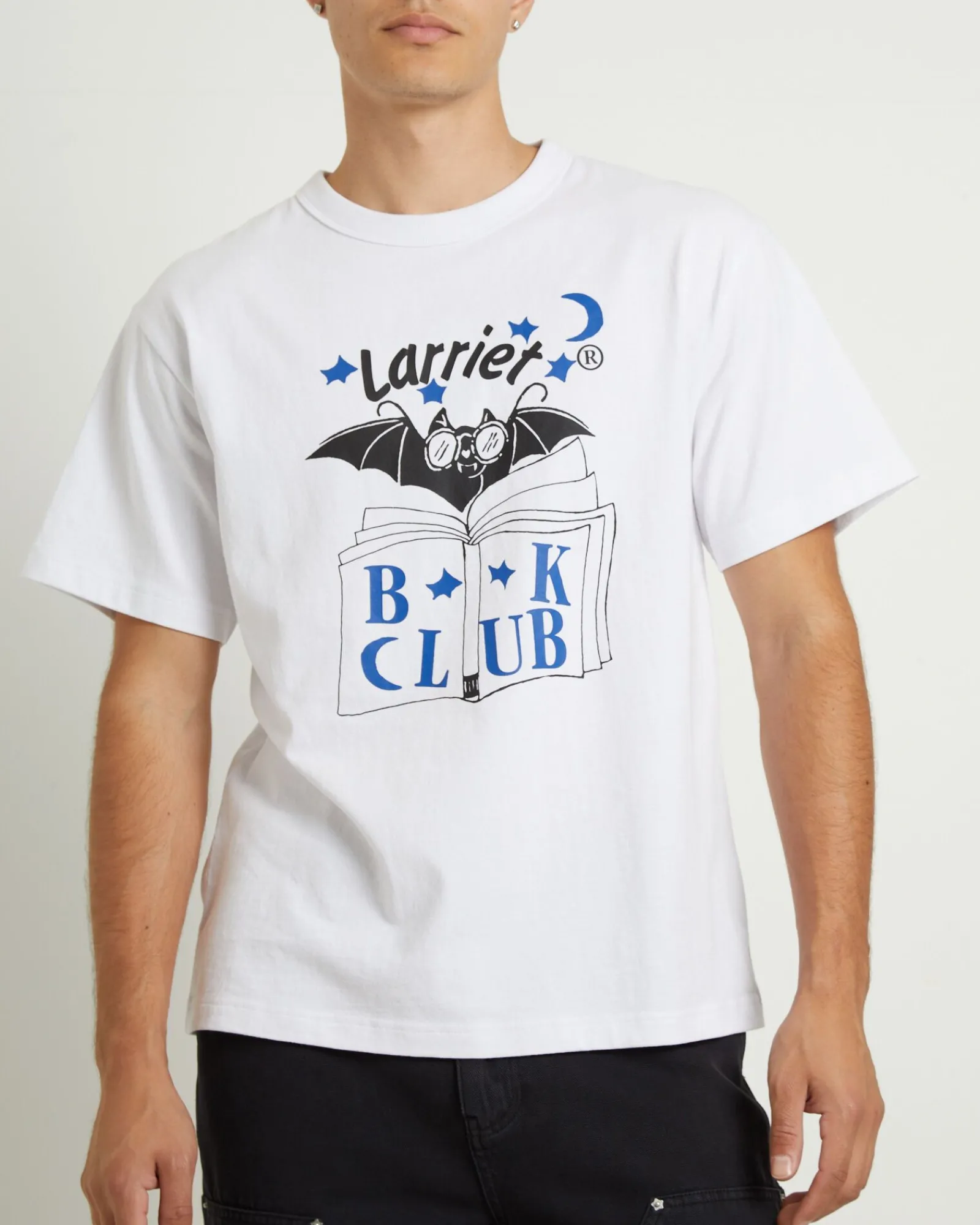 blind_as_a_bat_short_slee_3.webp Best Sale LARRIET Blind As A Bat Short Sleeve T-Shirt In White
