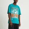 Best MITCHELL & NESS Blitz Short Sleeve T-Shirt Dolphins Blue