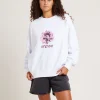Clearance AFENDS Bloom Recycled Crew Neck Jumper White