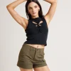 Best Sale INSIGHT Blossom Cut Out Tank Top In Pitch Black