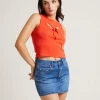 Best INSIGHT Blossom Cut Out Tank Top In Chilli Red