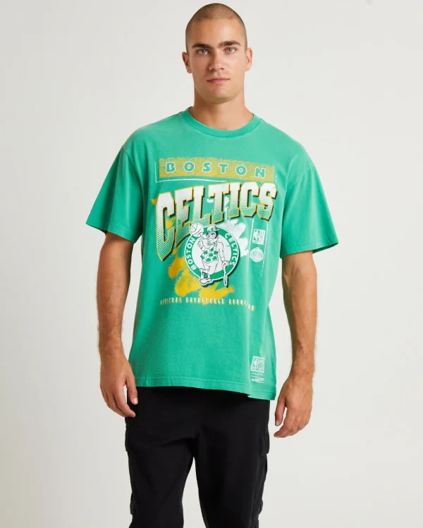 Flash Sale MITCHELL & NESS Brush Off 2.0 Celtics T-Shirt Green