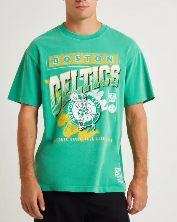 Flash Sale MITCHELL & NESS Brush Off 2.0 Celtics T-Shirt Green
