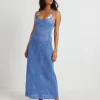 Shop SUBTITLED Calypso Crochet Midi Dress In Sea Blue