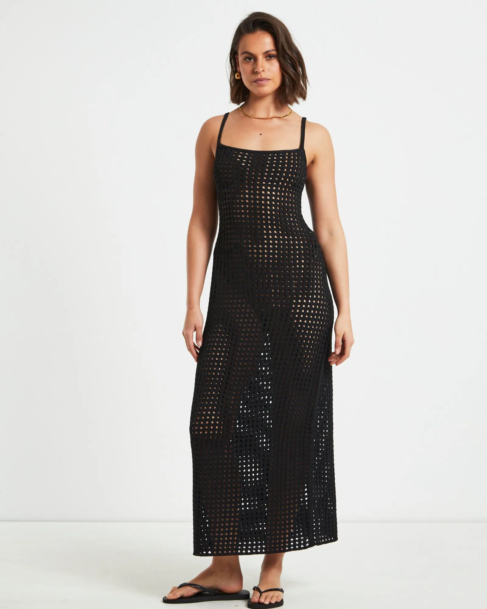 calypso_crochet_midi_dres_0-2.webp Store SUBTITLED Calypso Crochet Midi Dress In Black