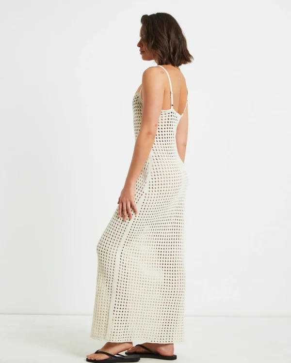 Outlet SUBTITLED Calypso Crochet Midi Dress In Oat