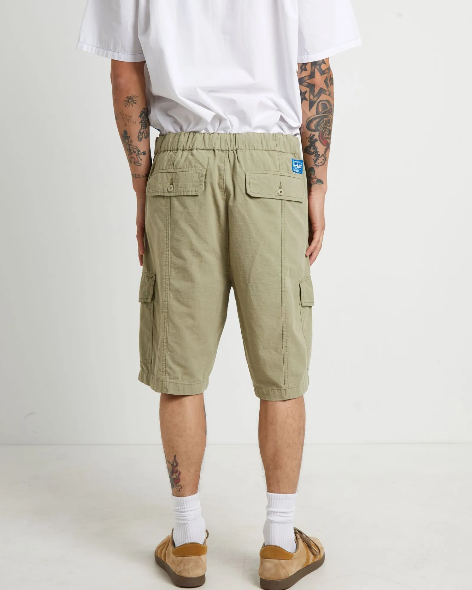 cargo_shorts_in_sage_1.webp Cheap LARRIET Cargo Shorts In Sage