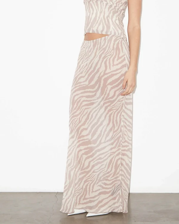 Clearance STUDIO Cassie Low Rise Sheer Slip Skirt In Beige