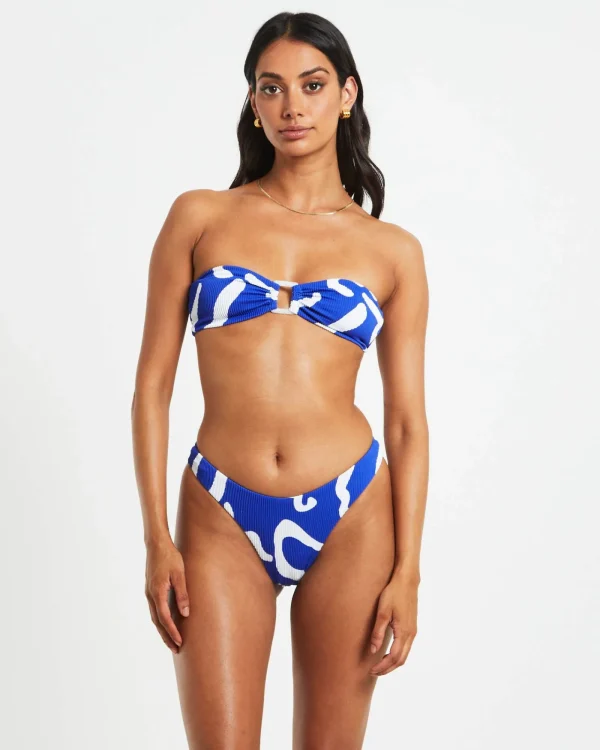 Clearance SUBTITLED Charlie Bandeau Bikini Set In Blue