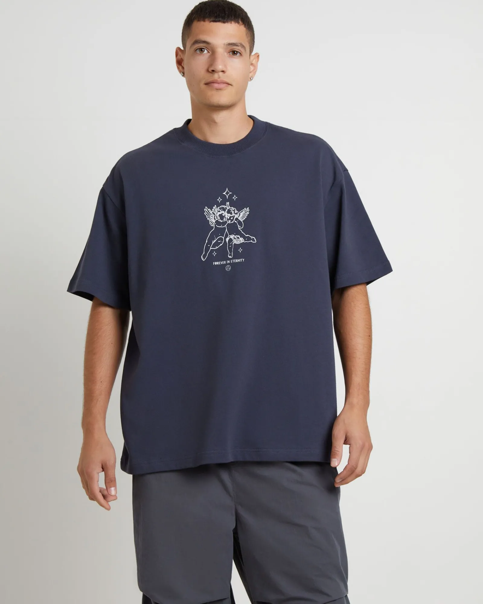 cherub_short_sleeve_tshir_0.webp Best BLACK NOISE WHITE RAIN Cherub Short Sleeve T-Shirt In Ink