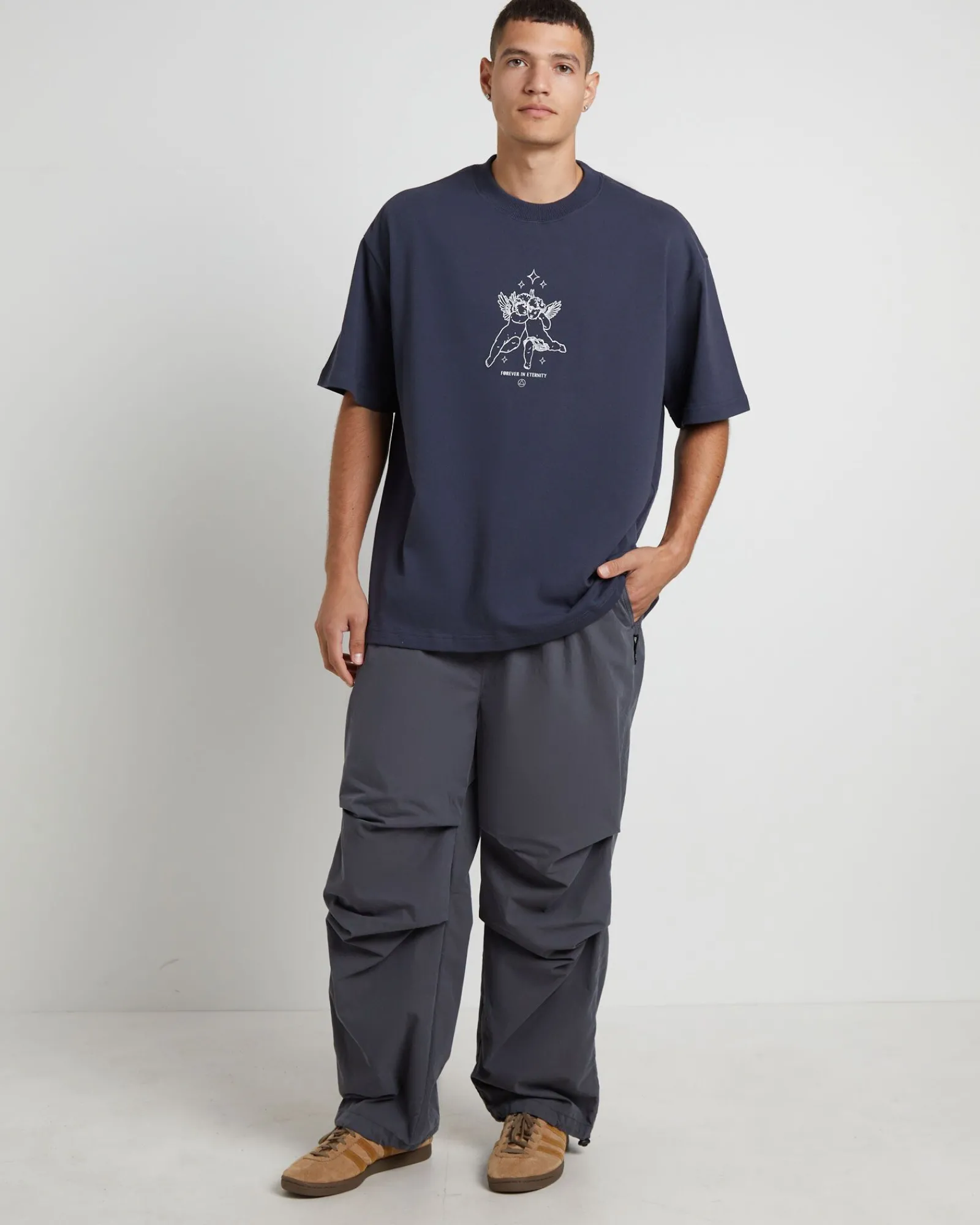 cherub_short_sleeve_tshir_2.webp Best BLACK NOISE WHITE RAIN Cherub Short Sleeve T-Shirt In Ink