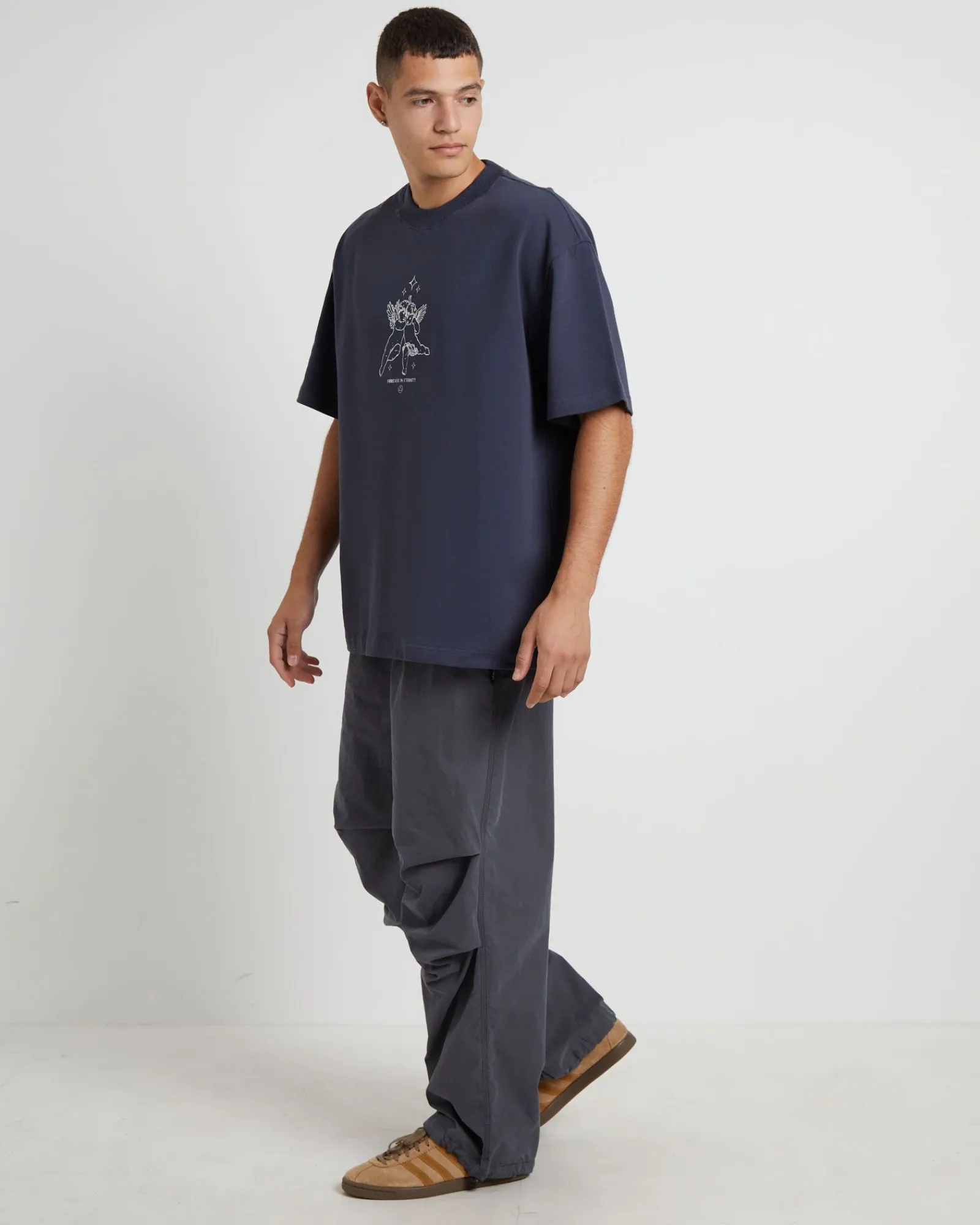 cherub_short_sleeve_tshir_3.webp Best BLACK NOISE WHITE RAIN Cherub Short Sleeve T-Shirt In Ink