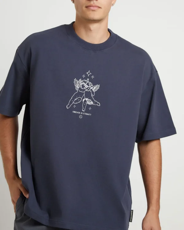 Best BLACK NOISE WHITE RAIN Cherub Short Sleeve T-Shirt In Ink
