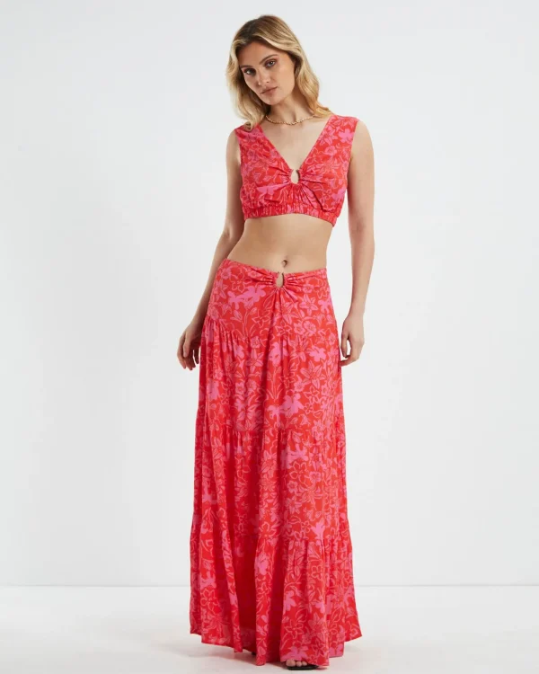 New CHARLIE HOLIDAY Cheyenne Top Tropical Floral