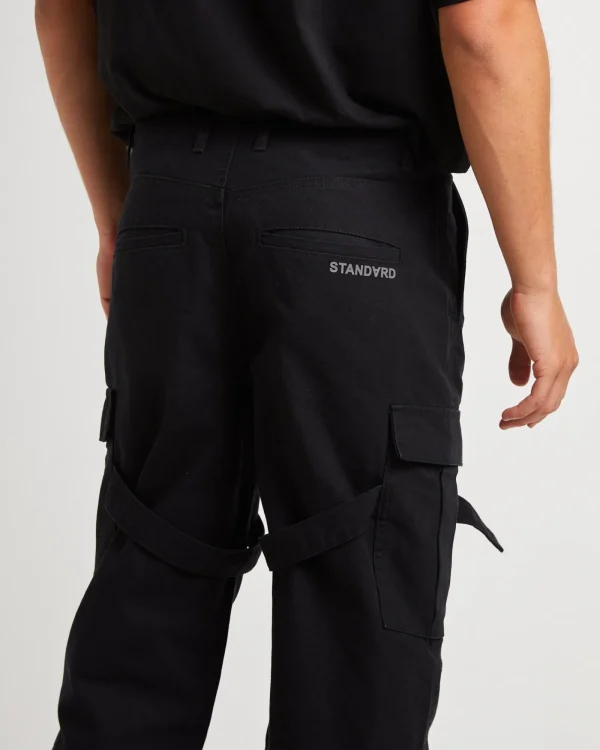 New STANDARD JEAN CO Chicane Cargo Pants In Black
