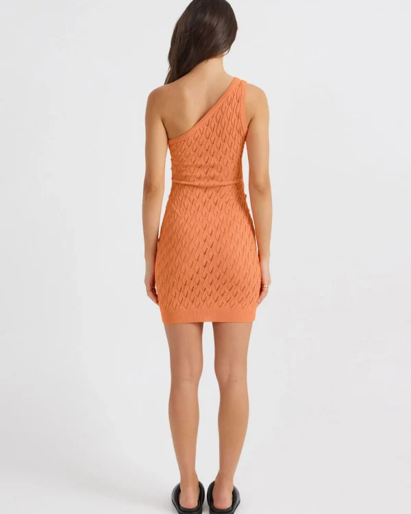 Outlet SNDYS Claire One Shoulder Mini Dress In Orange