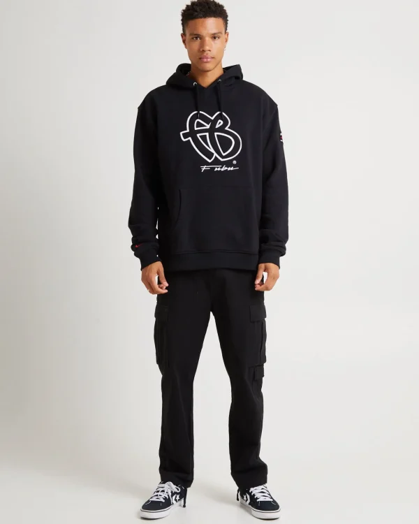 New FUBU Classic Hooded Sweats Black/White