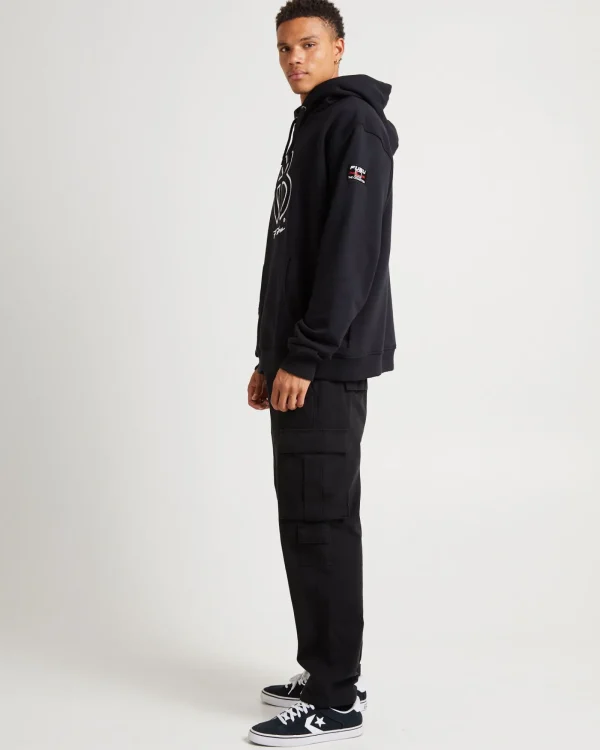 New FUBU Classic Hooded Sweats Black/White