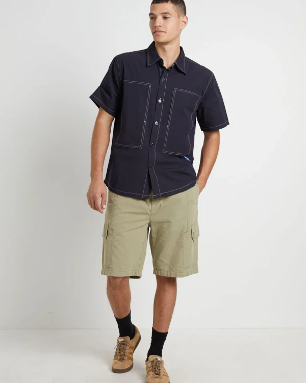 Outlet LARRIET Cliff Short Sleeve Shirt In Navy