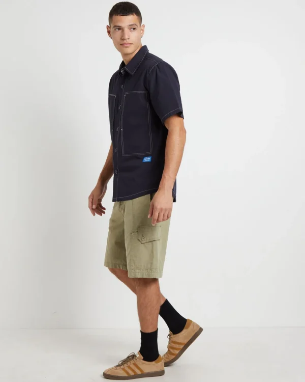 Outlet LARRIET Cliff Short Sleeve Shirt In Navy